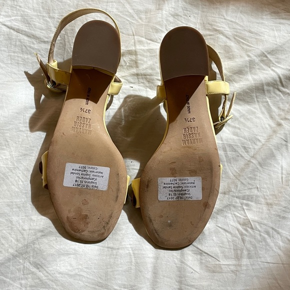 Maryam Nassir Zadeh patent yellow studded Sophie Sandals size 37.5 *rare* - Picture 4 of 11